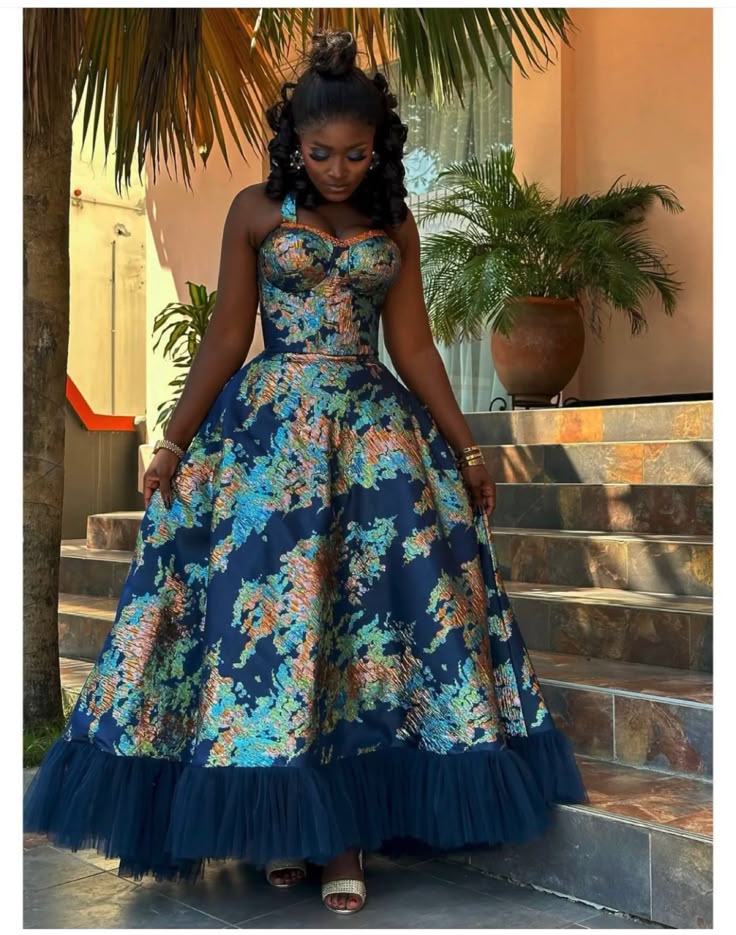 Brocade Long Gown Styles