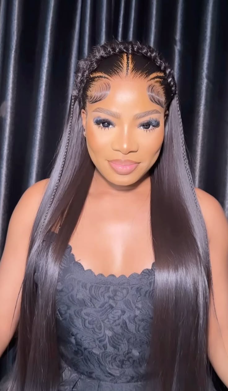 Long Frontal Styles with Straight Hair ​