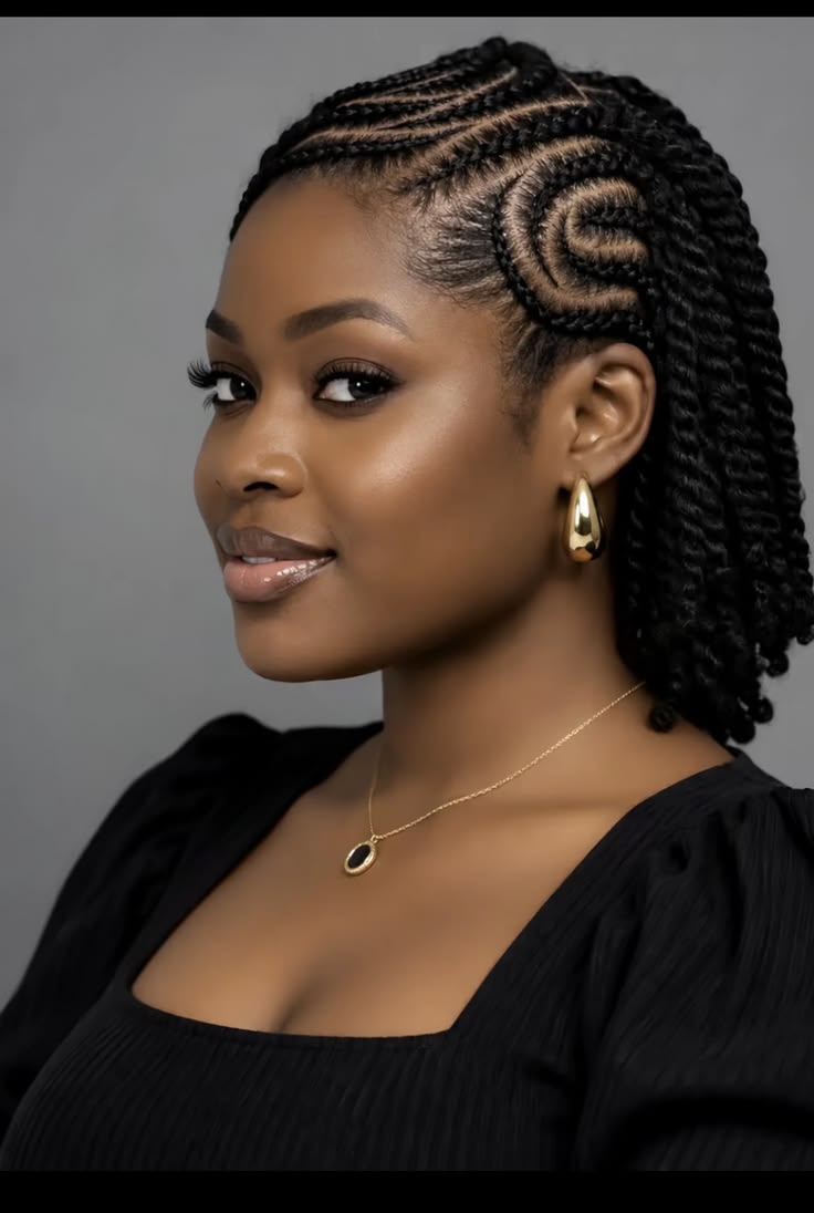 Side-Parted Hairstyles Without Attachment ​
