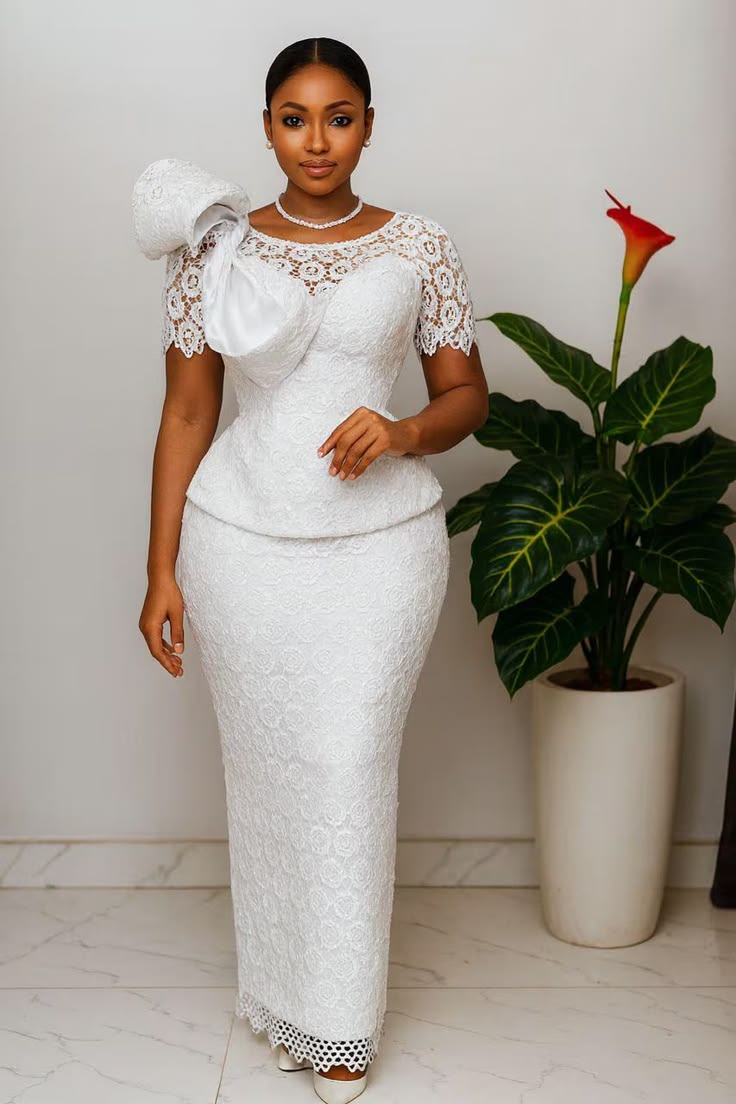 Straight Skirt and Blouse Lace Styles
