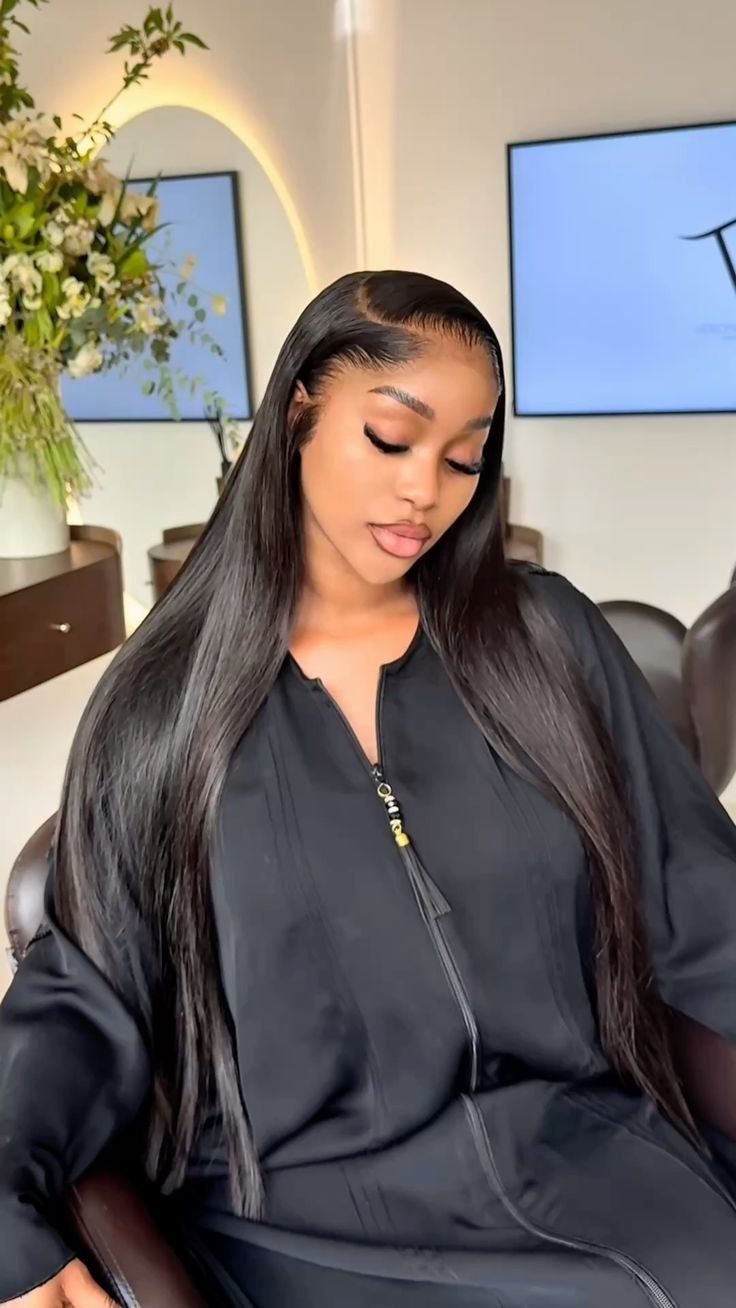 Long Frontal Styles with Straight Hair ​